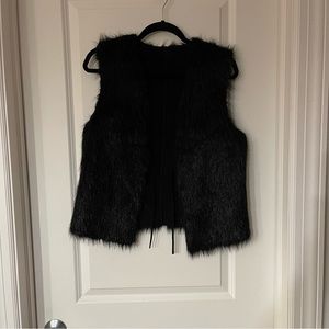 Reversible suede and Faux fur vest